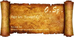 Ogrin Szegfű névjegykártya